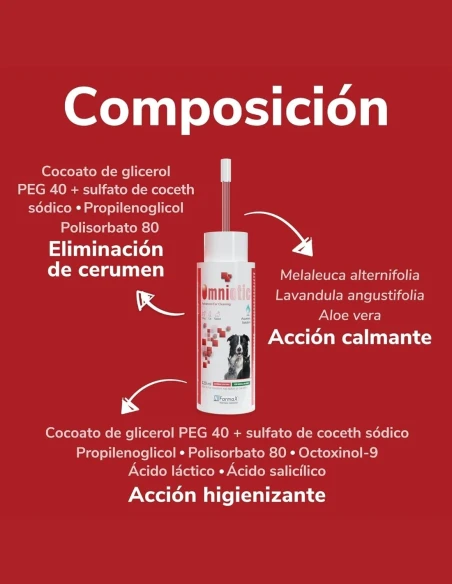 Limpiador de Oídos para Animales HI FARMAX Omniotic 120 ml